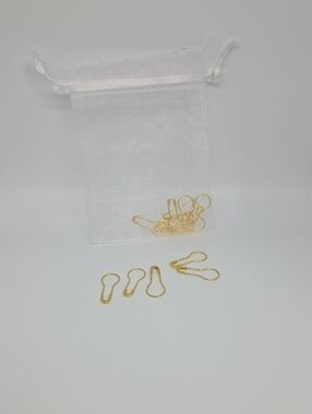 Gold Tear Drop Stitch Markers for Knitting - Set of 10